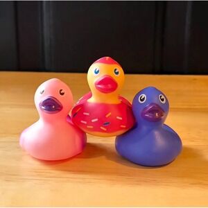 3 Cute Rubber Ducks For Jeep Dash Ducking Bath Toys Pink Donut Girly Gifts